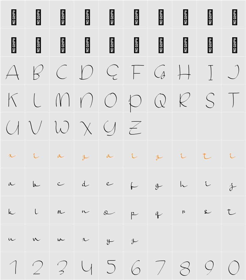 Ochinorel Personal Use 字符映射表