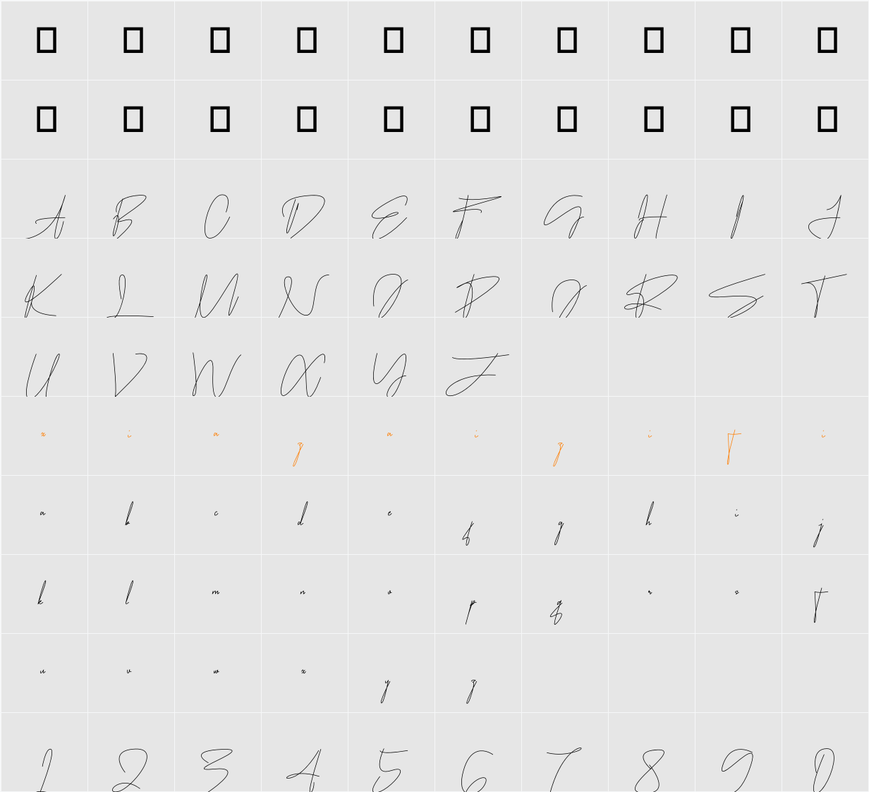 Qentoraga Monoline 字符映射表