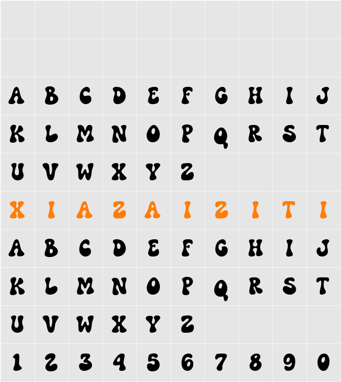 Party Vibes 字符映射表