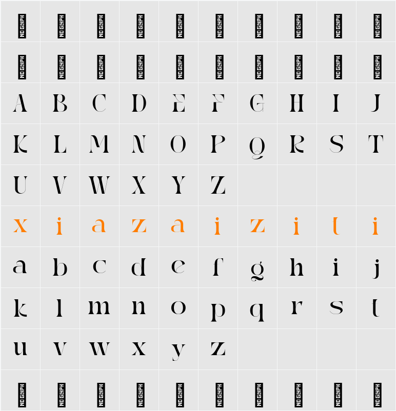 Reaga Vintage 字符映射表