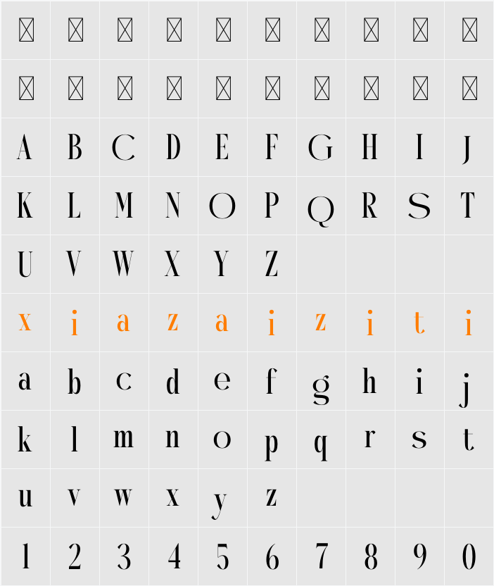 Mystequ 字符映射表