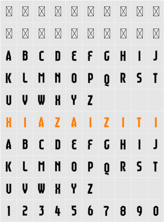 Raumdeuter Outline Personal 字符映射表