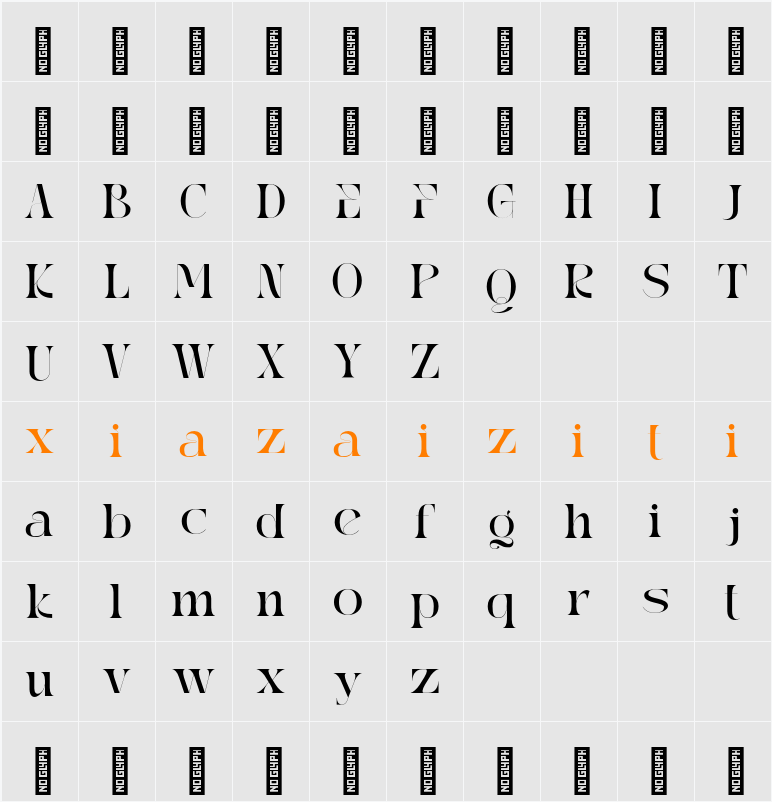 Reaga Vintage 字符映射表