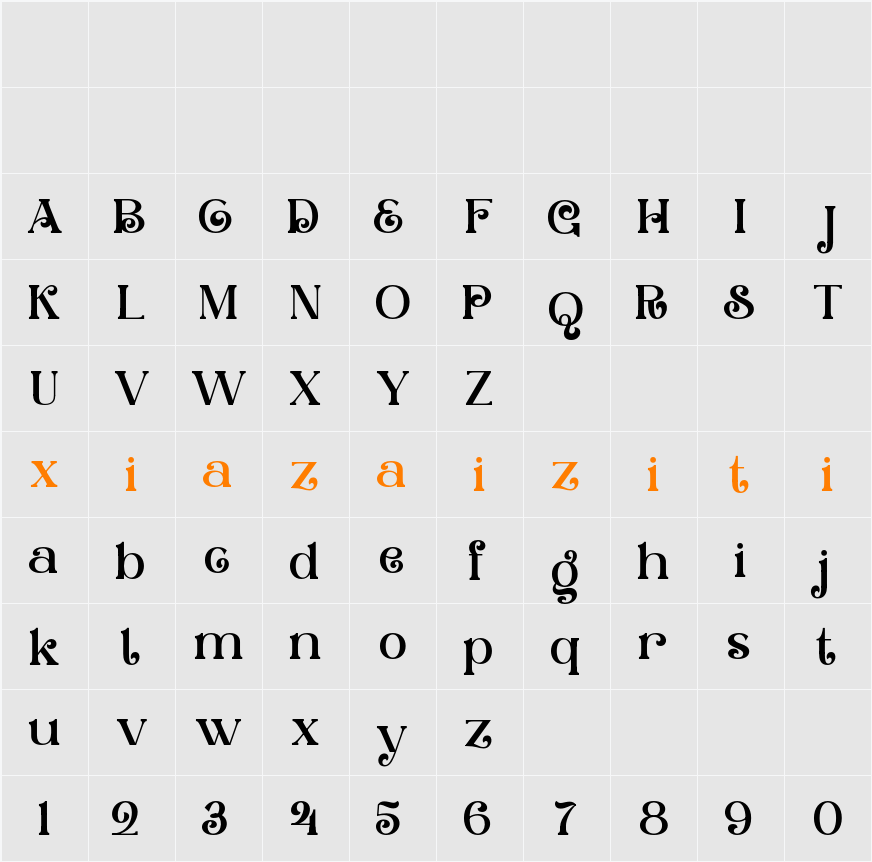 Mayford Display 字符映射表