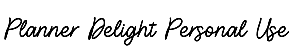 Planner Delight Personal Use