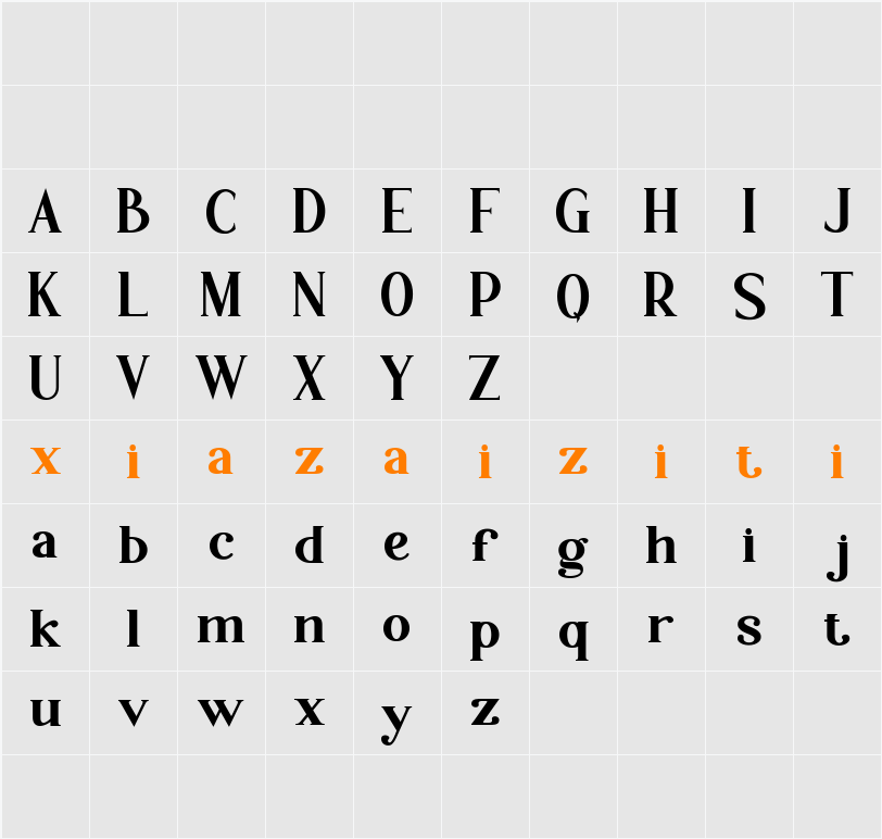 Moonkley 字符映射表