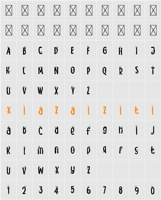 Meow Zilla Cat 6 字符映射表