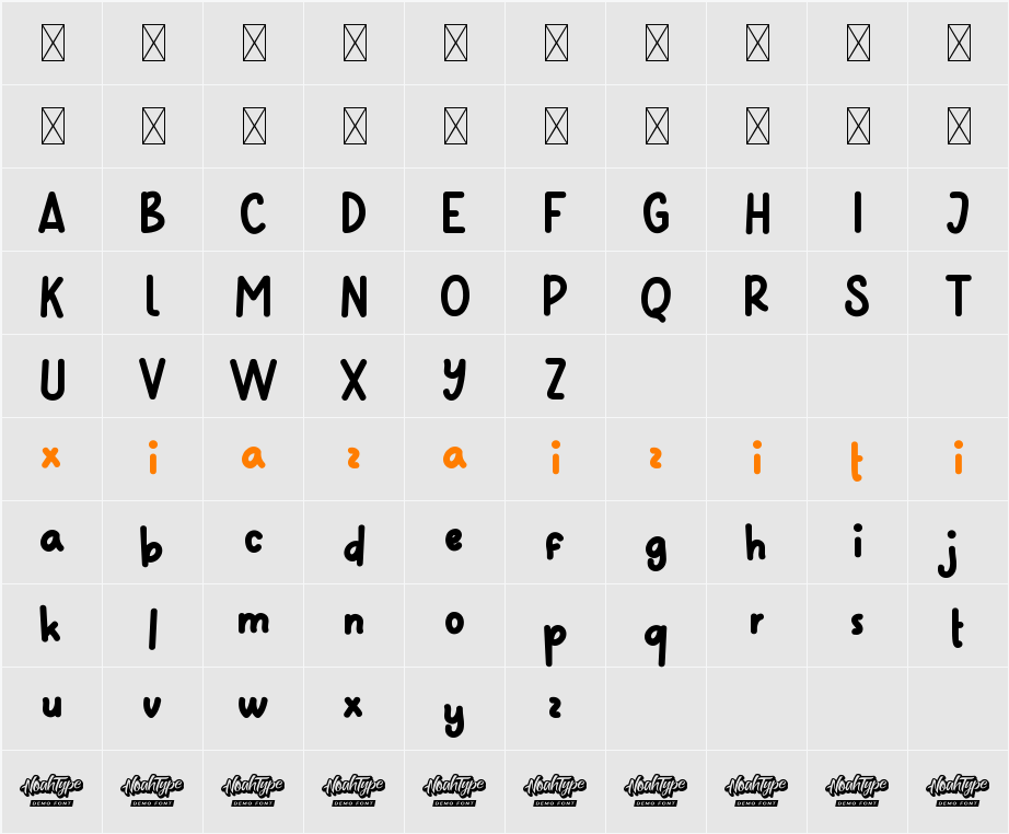 RabbitShowDemo 字符映射表