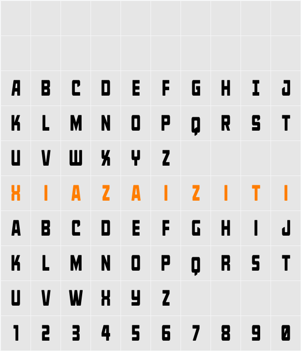 Quicky Nick Condensed Straight 字符映射表