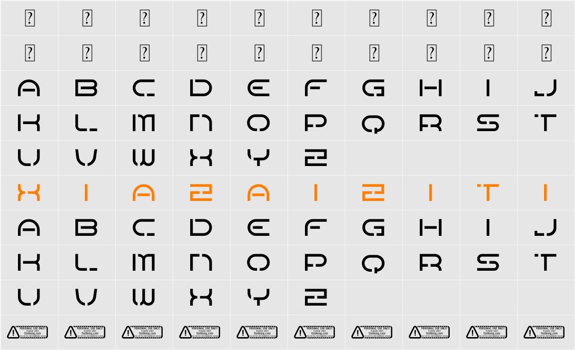 Nexion PERSONAL USE ONLY! 字符映射表
