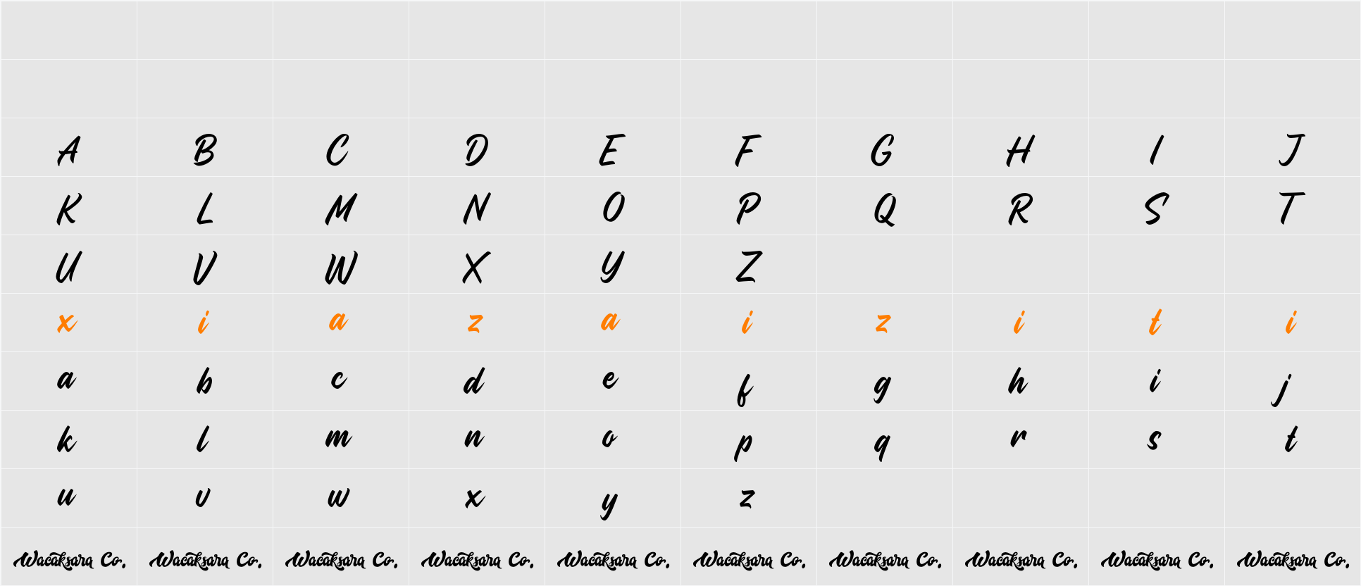 Quadrone 字符映射表