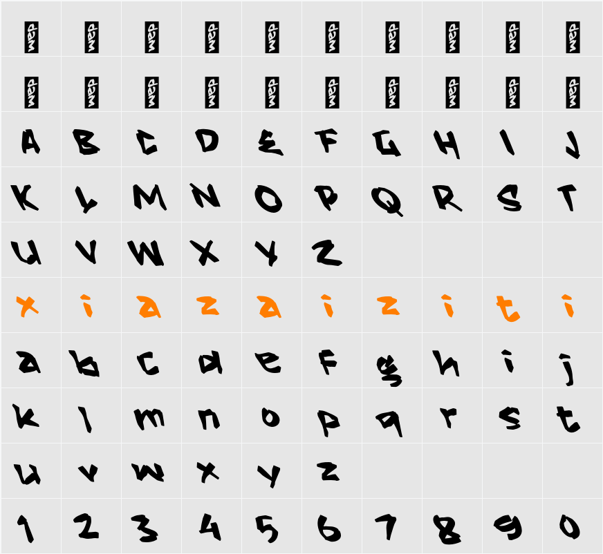 M Muvoz 字符映射表