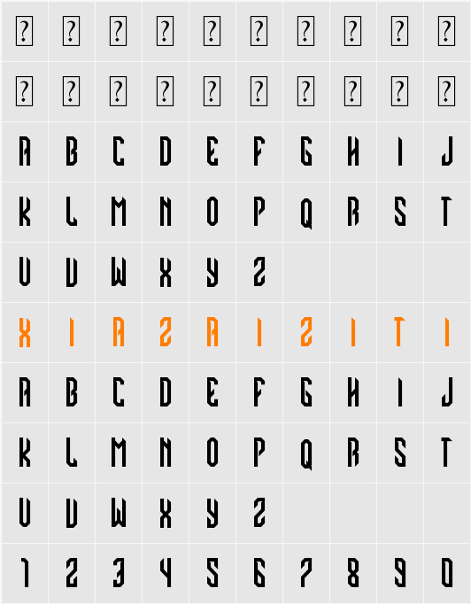 PHANTER BLACK 字符映射表