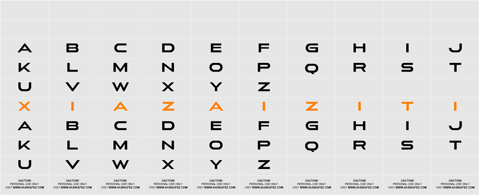 Next Sphere Bold 字符映射表