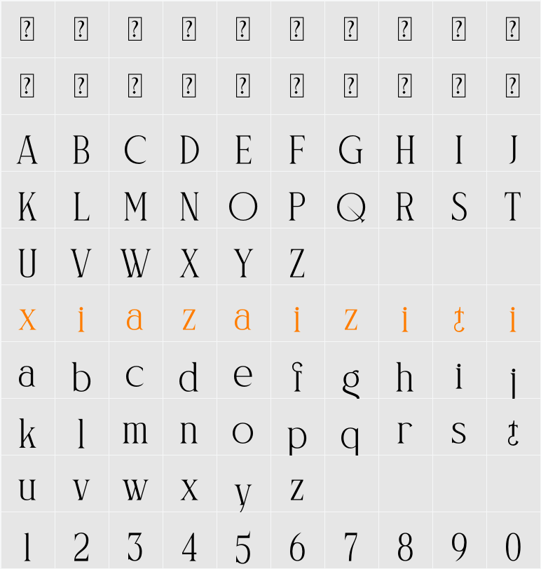 Naftegfo 字符映射表