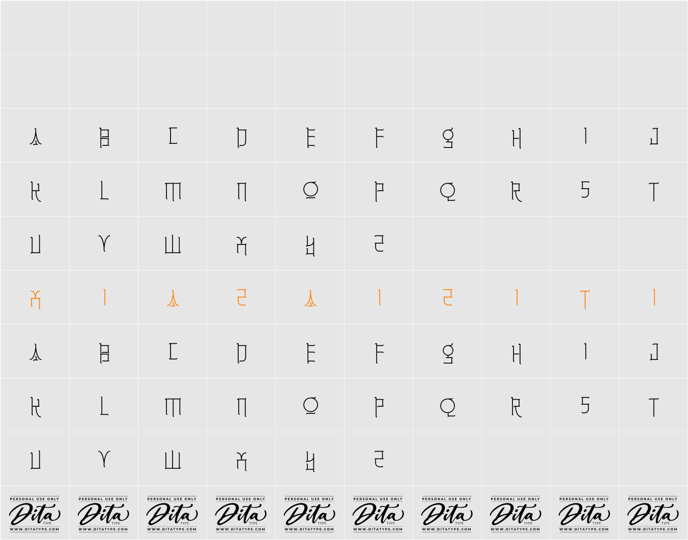 Namsan Dream Personal Use 字符映射表