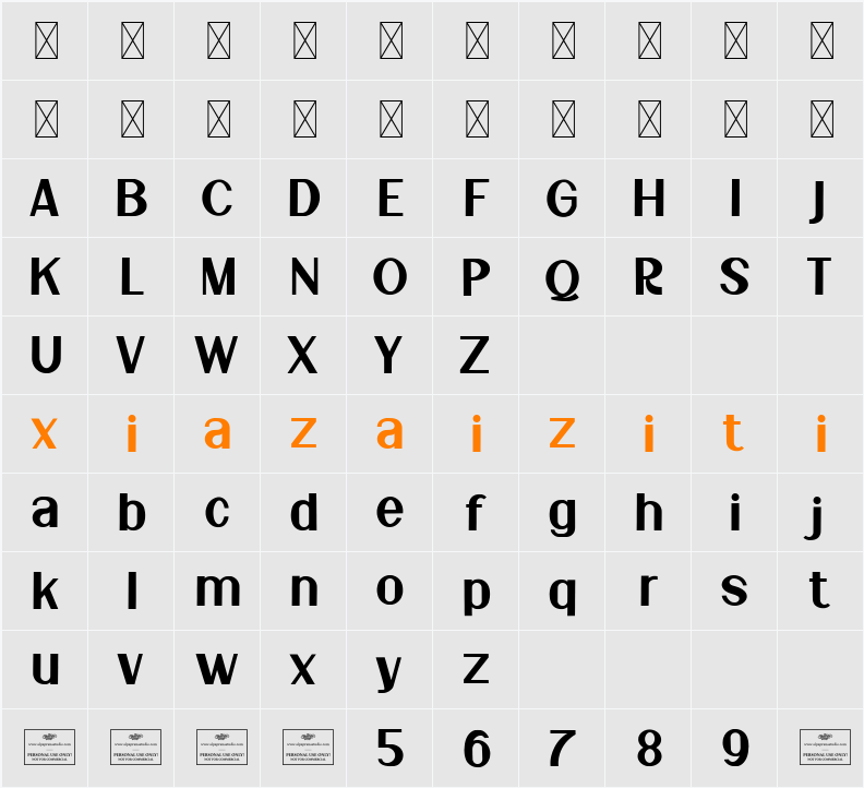 Quench Free 字符映射表