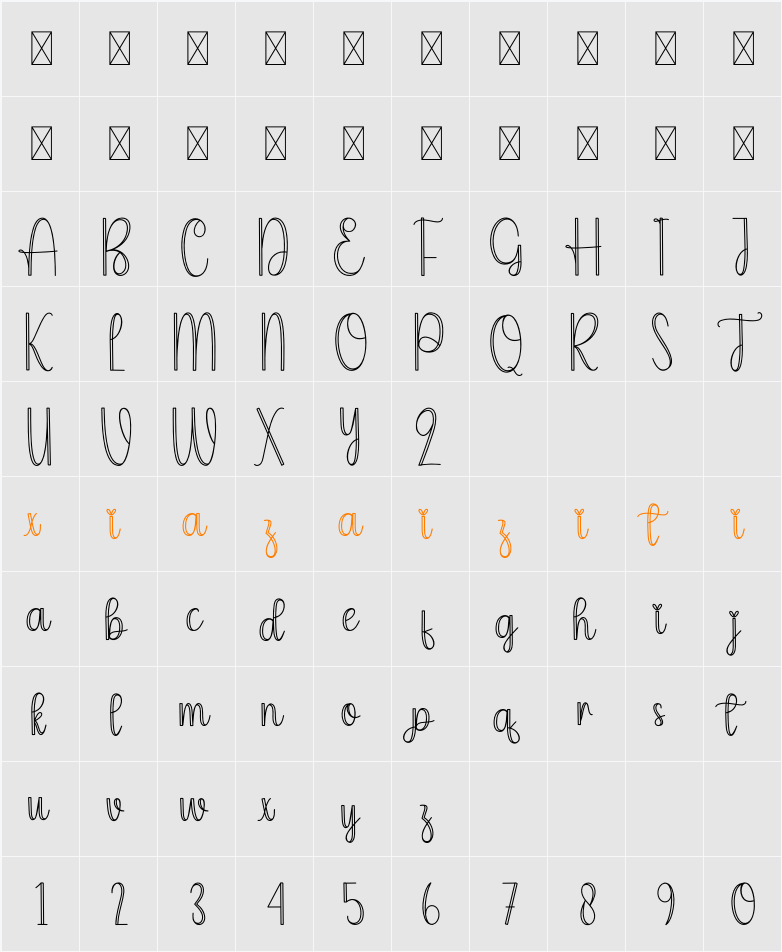 Outwork 字符映射表