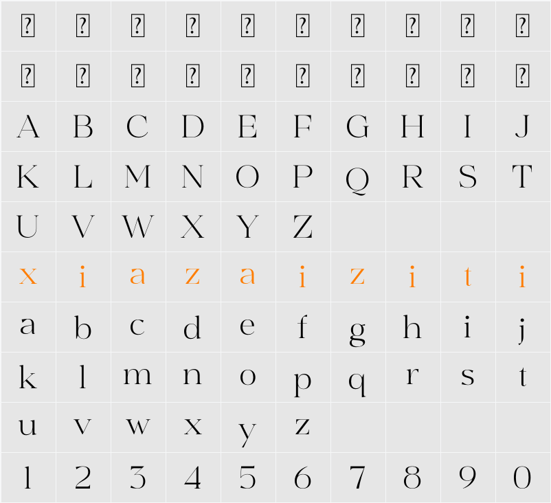 Qikelan 字符映射表