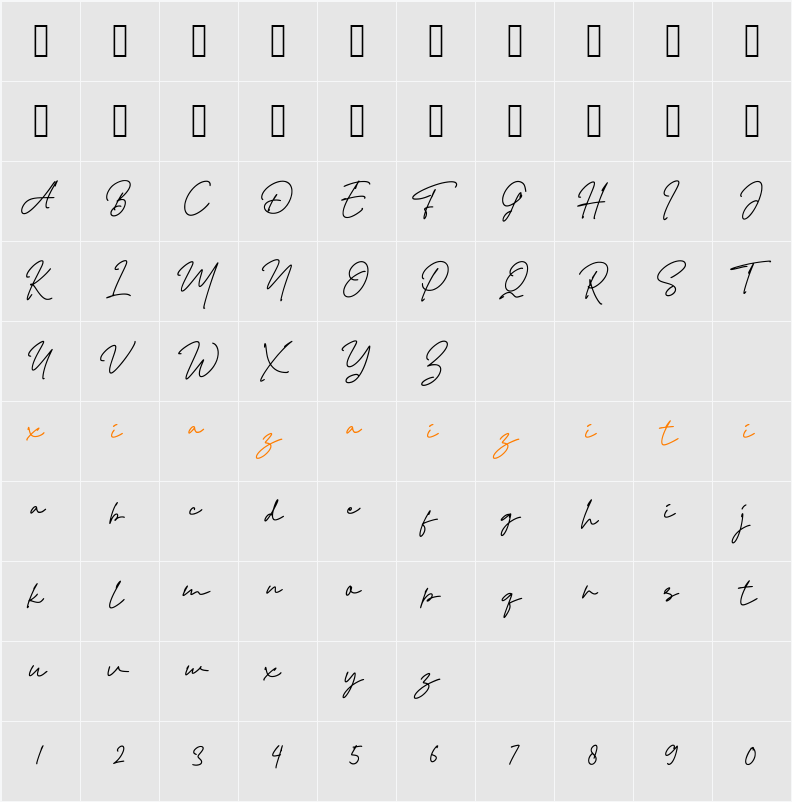 Qeitlair 字符映射表