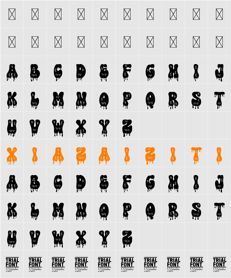 Rainbow Dripping Demo 字符映射表