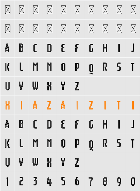 Raumdeuter Inline Personal 字符映射表