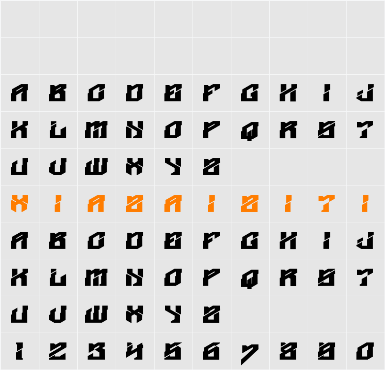 Overthing 字符映射表