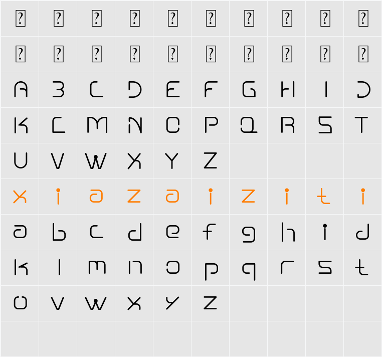 Nuixyber Pro Original 字符映射表