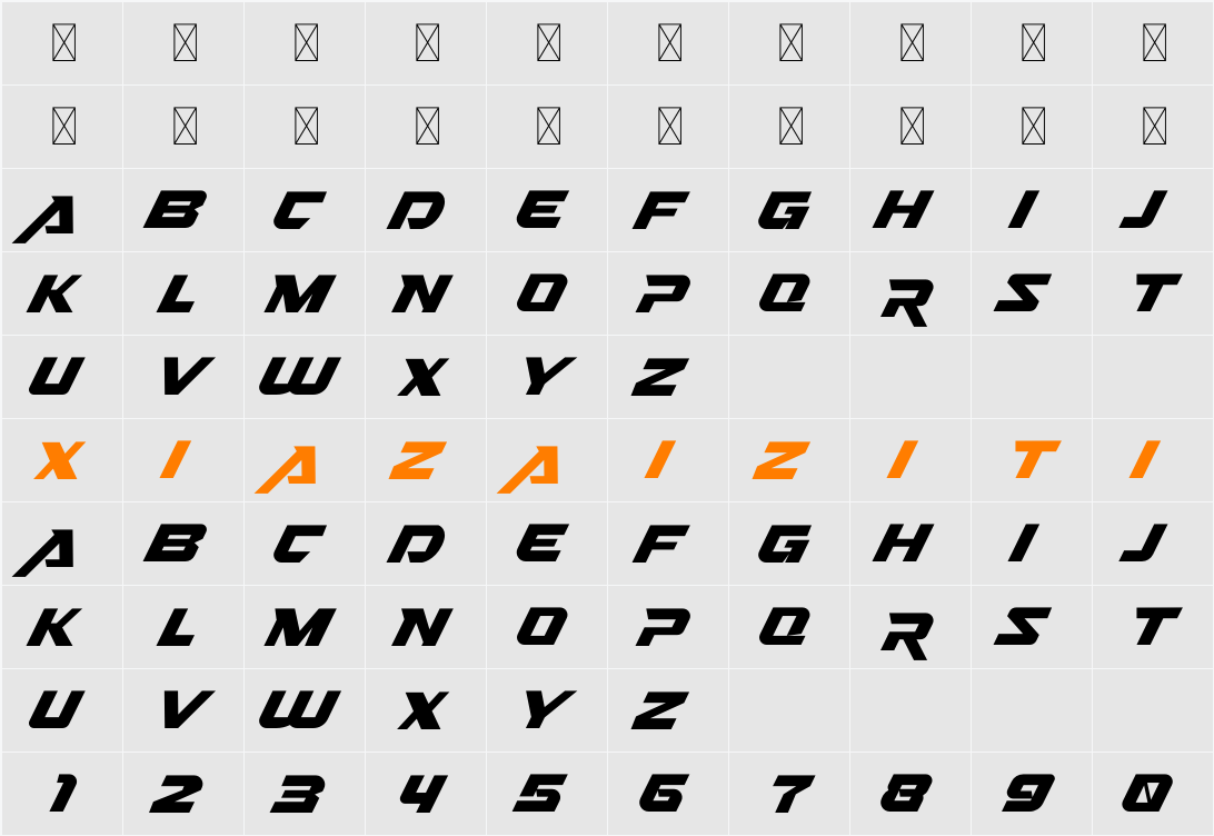 Nitro Chargers Personal Used 字符映射表