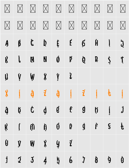 Meow Zilla Paw 2 字符映射表