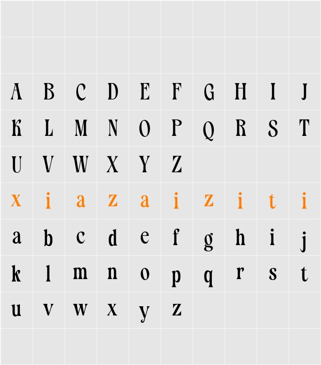 Redika Demo 字符映射表