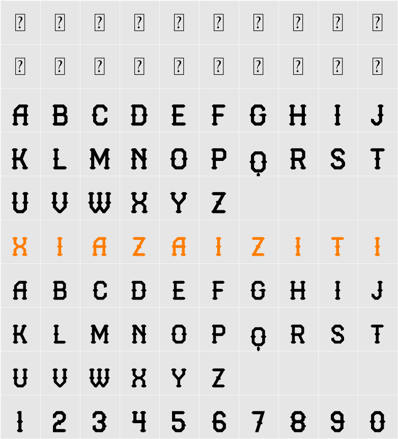 Morthan Blacks 字符映射表