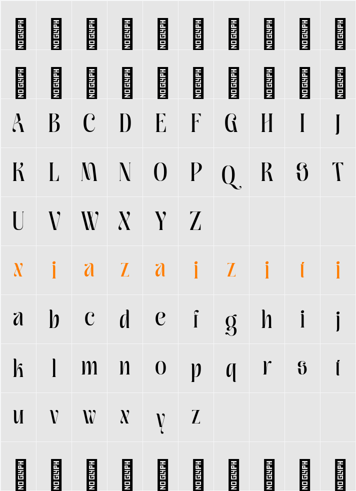 Moxtas Medium 字符映射表