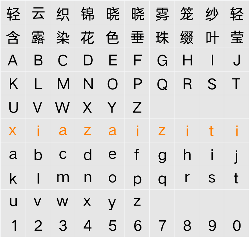 Aa灵感黑 55J 字符映射表