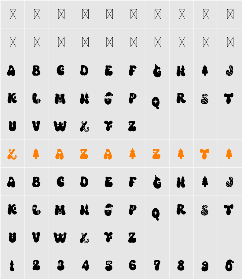 Retro Christa 字符映射表