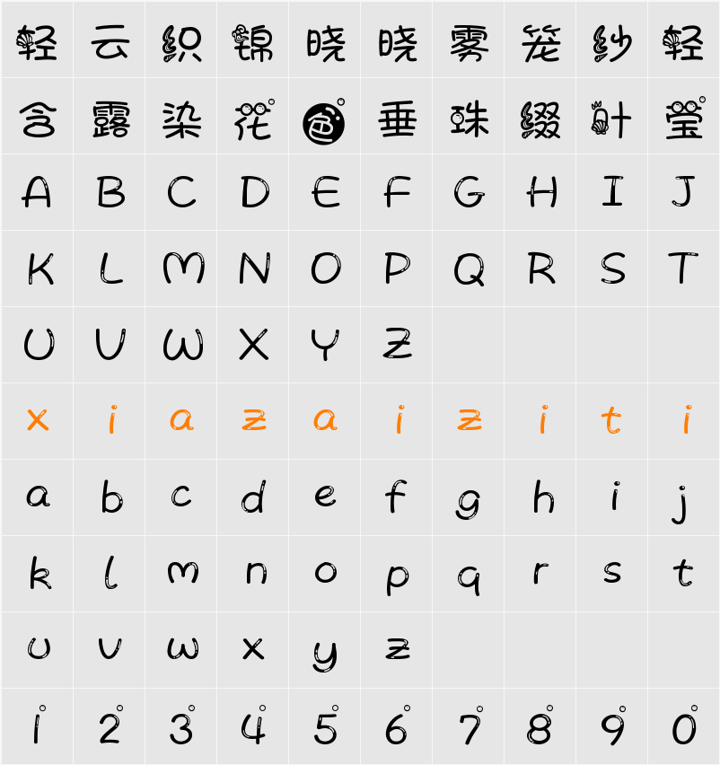 Aa双鱼座 字符映射表