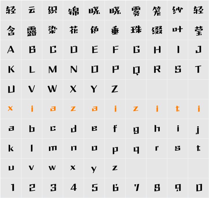 Aa镁宋 字符映射表