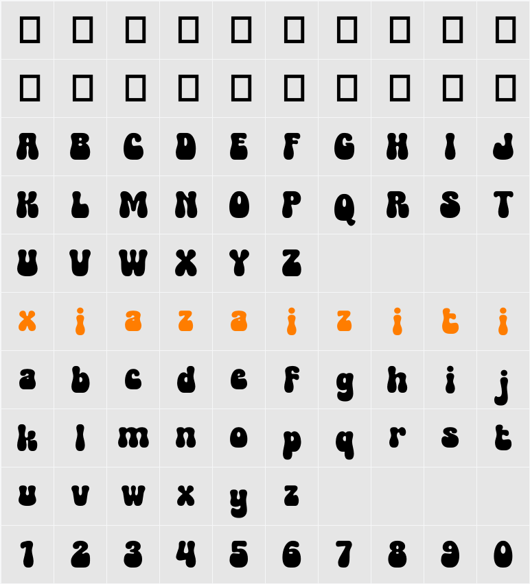 Retro Capsule 字符映射表