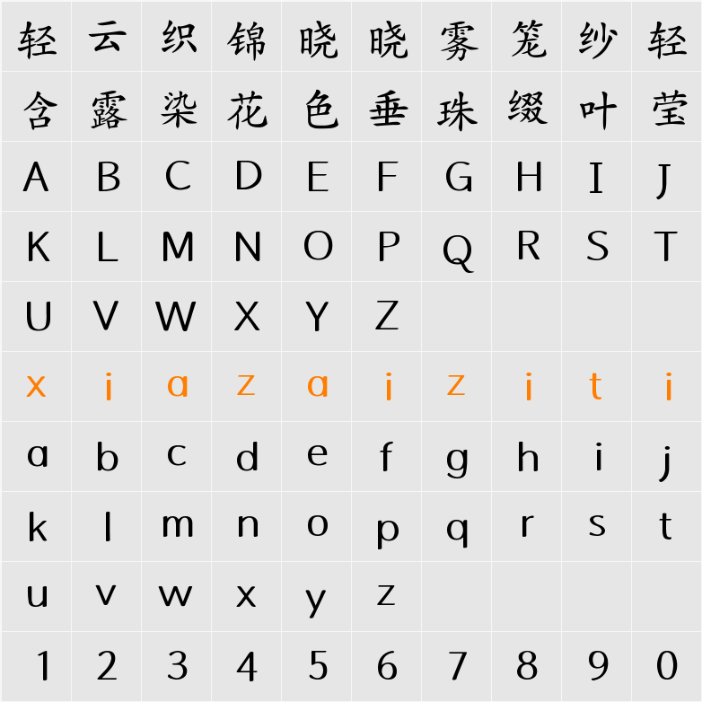 Aa般若楷书(简繁) 字符映射表