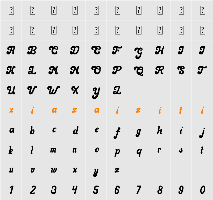 Retro Change 字符映射表