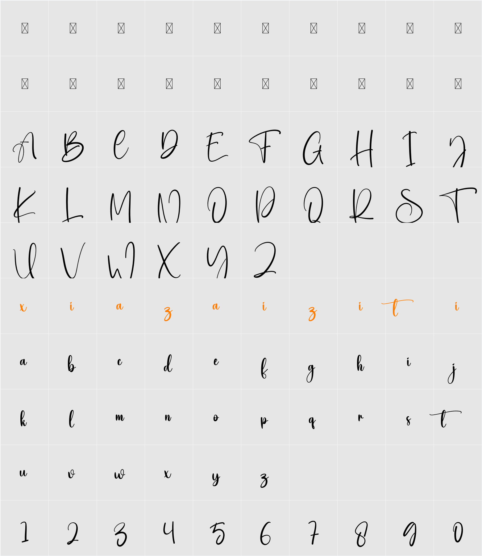 Regular 字符映射表