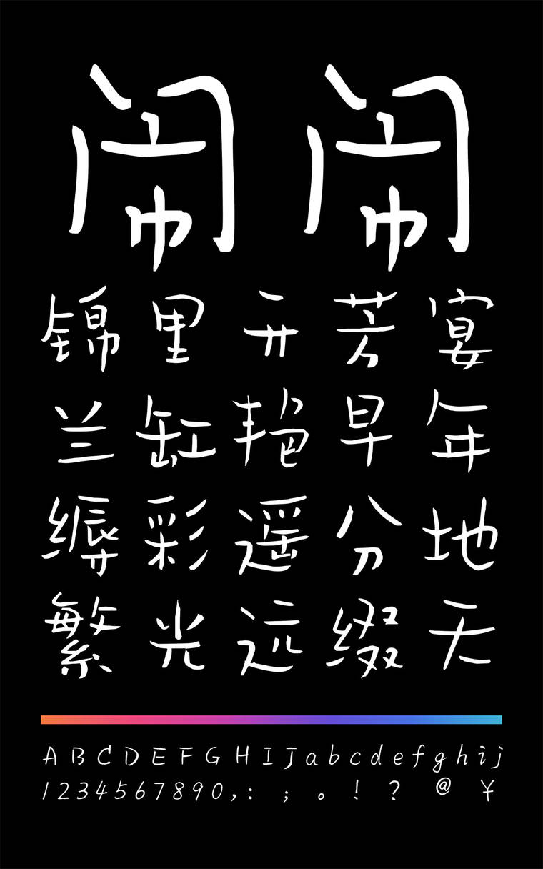 小豆岛闹闹体简字样展示